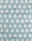 Bow-tie Bunnies Cotton Double Gauze - Light Blue