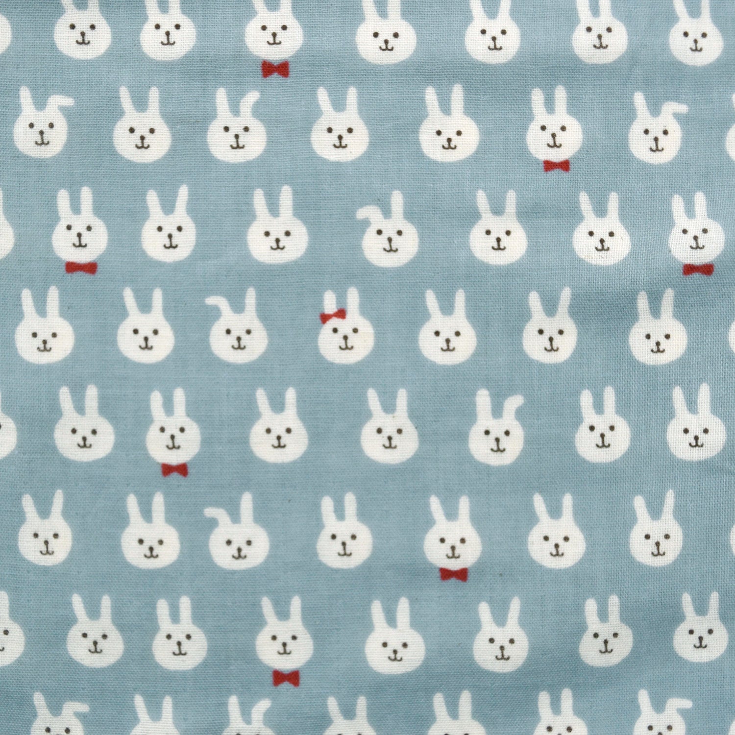 [Fabric Sample] Bow-tie Bunnies Cotton Double Gauze
