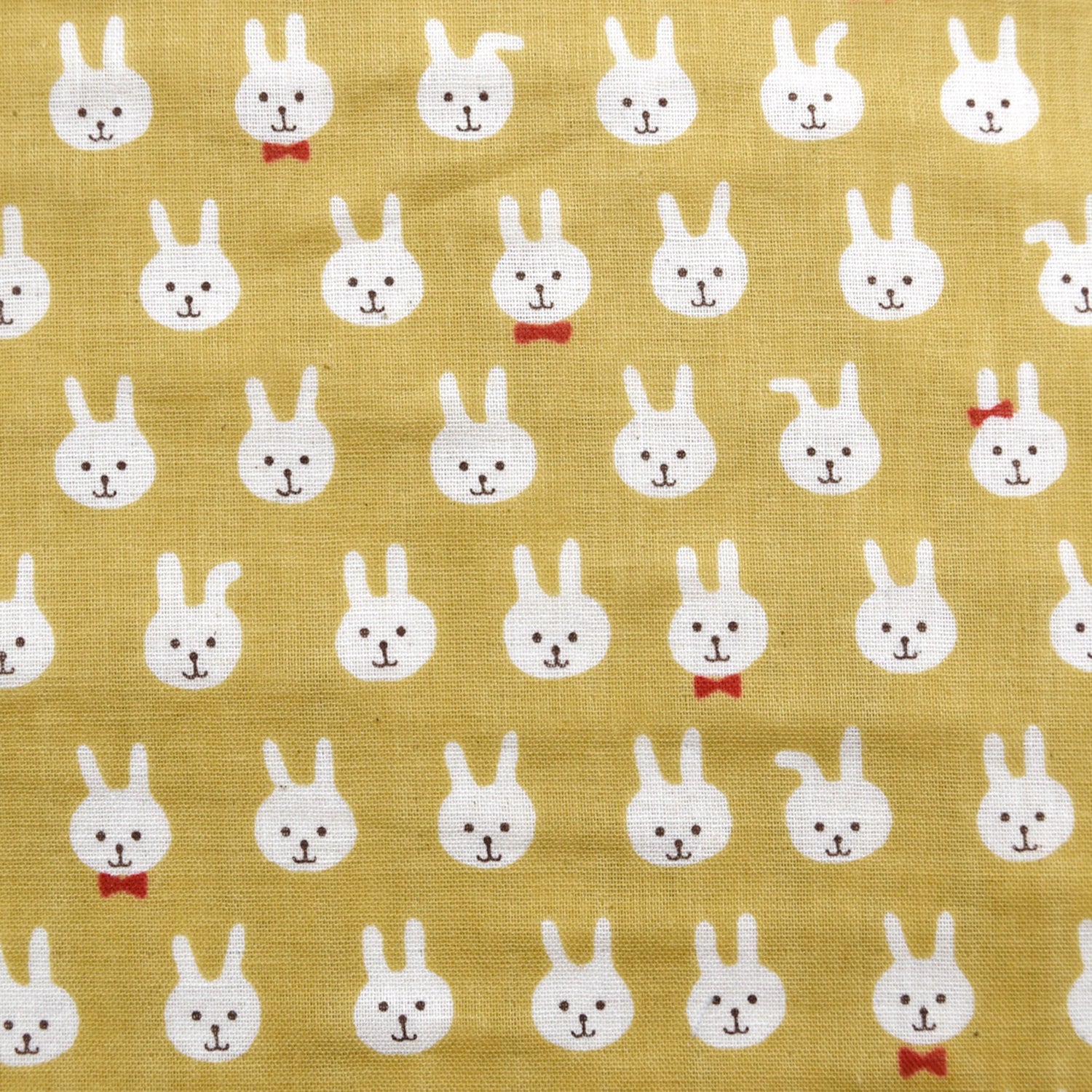 [Fabric Sample] Bow-tie Bunnies Cotton Double Gauze