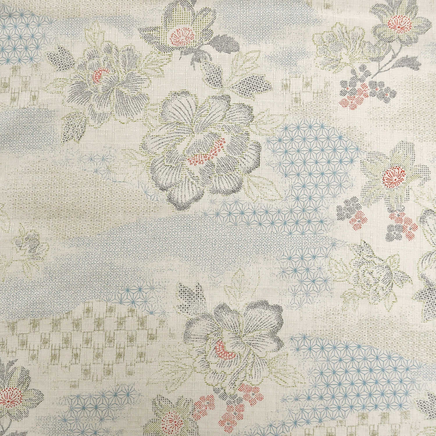 Peony Kasuri Sazanka Cross Dobby Cloth - White Beige
