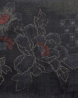 Peony Kasuri Sazanka Cross Cotton Dobby Cloth - Black