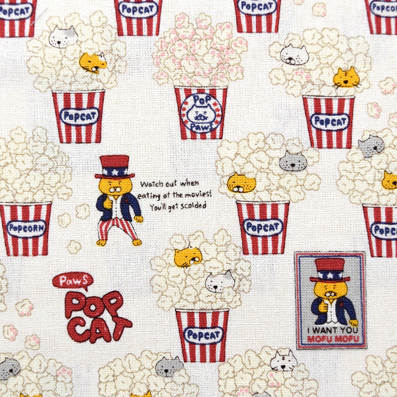 Pop Cat Cotton Canvas - Ivory