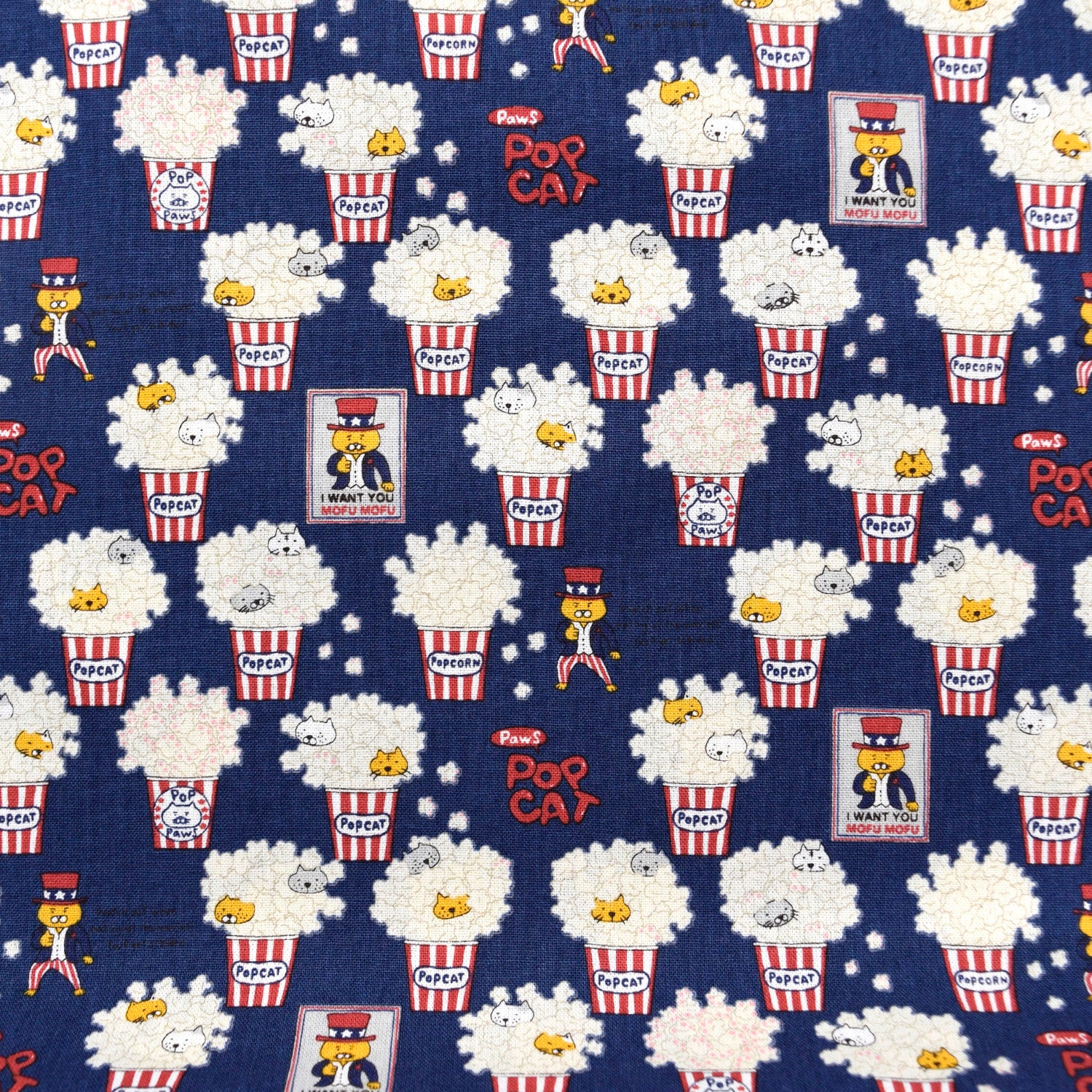 [Fabric Sample] Pop Cat Cotton Canvas