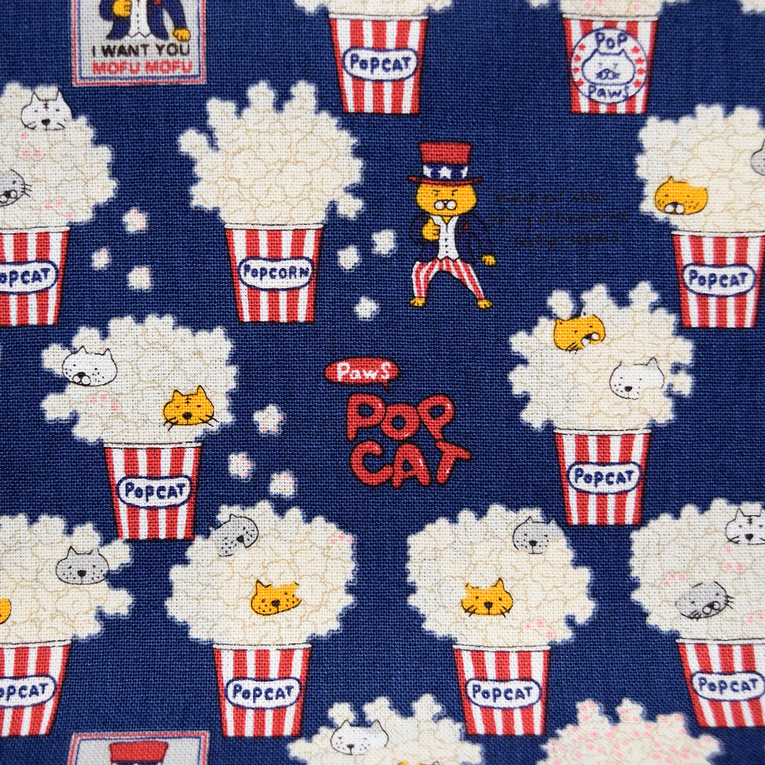[Fabric Sample] Pop Cat Cotton Canvas