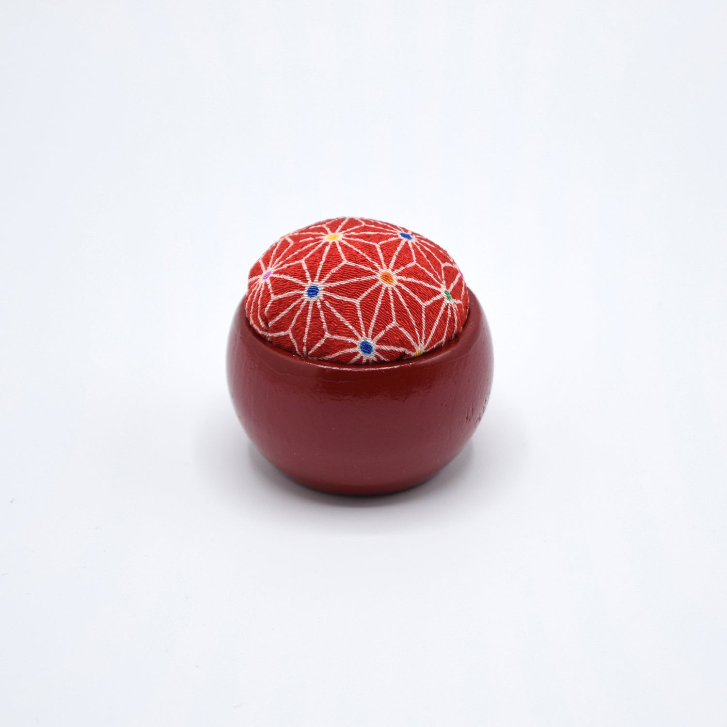 Hiro Urushi Wood Cup Pincushion - Japanese Patterns