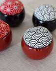 Hiro Urushi Wood Cup Pincushion - Japanese Patterns