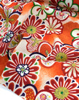 Kimoto Pattern Chirimen Fabric - Red [28" Width] LS-008-1