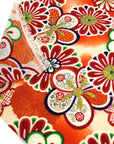 Kimoto Pattern Chirimen Fabric - Red [28" Width] LS-008-1