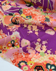 Kimoto Pattern Chirimen Fabric - Purple [28" Width] LS-008-1