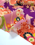 Kimoto Pattern Chirimen Fabric - Purple [28" Width] LS-008-1
