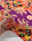 Kimoto Pattern Chirimen Fabric - Purple [28" Width] LS-008-1