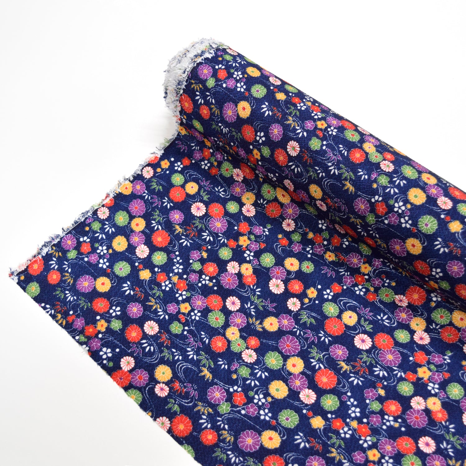 Kyo-Yuzen Rayon Chirimen Fabric - Japanese Garden [28" Width] LS-011-1