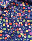 Kyo-Yuzen Rayon Chirimen Fabric - Japanese Garden [28" Width] LS-011-1