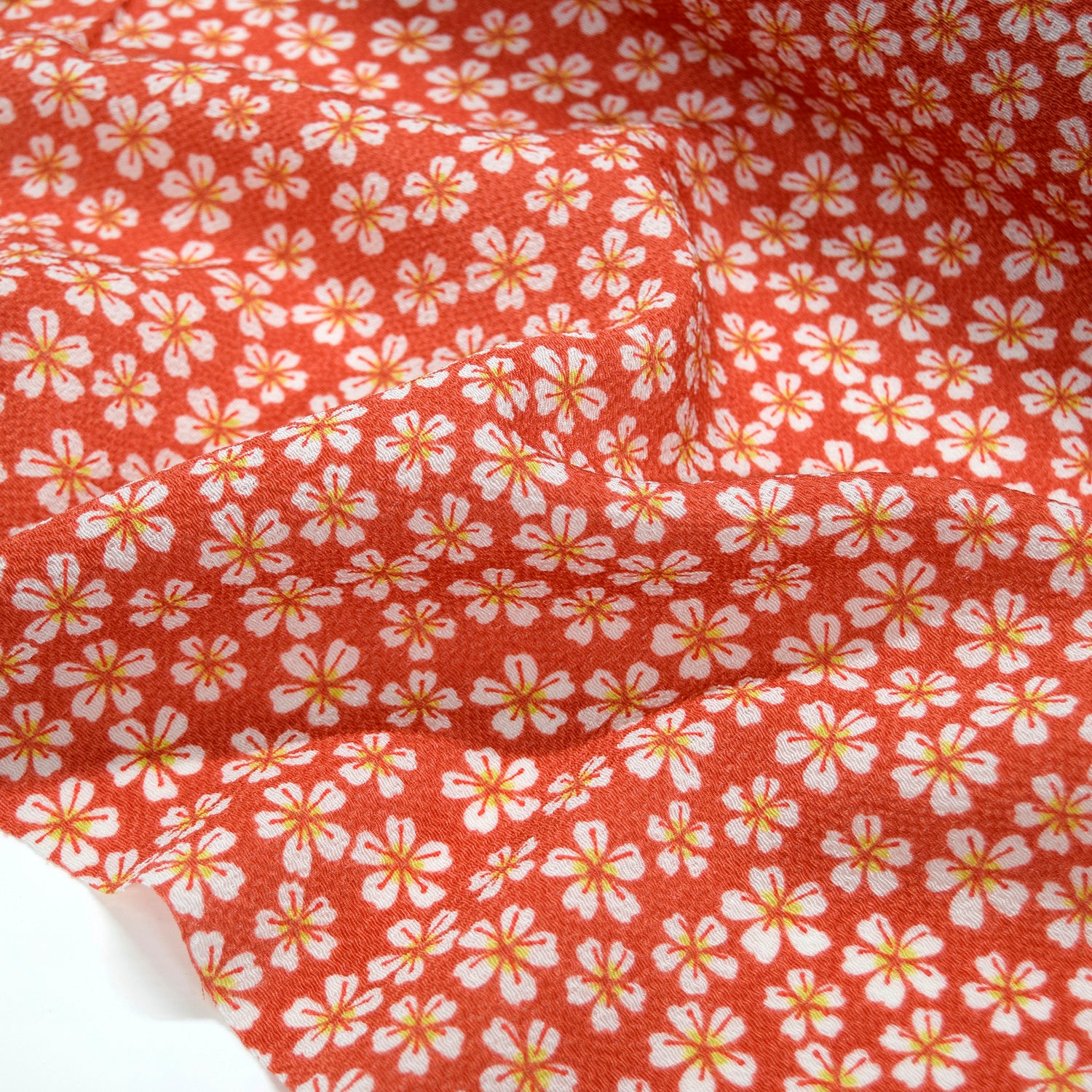 Kyo-Yuzen Rayon Chirimen Fabric - Cherry Blossoms [28" Width] LS-011-1