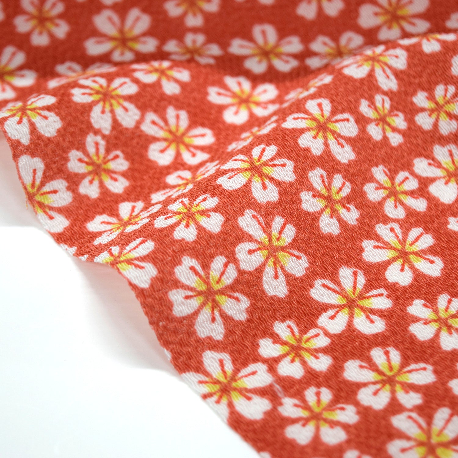 Kyo-Yuzen Rayon Chirimen Fabric - Cherry Blossoms [28" Width] LS-011-1
