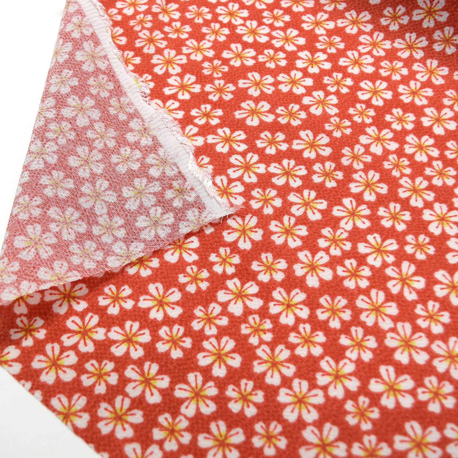 Kyo-Yuzen Rayon Chirimen Fabric - Cherry Blossoms [28" Width] LS-011-1