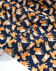 Kyo-Yuzen Rayon Chirimen Fabric - Shiba-inu [28" Width] LS-011-1