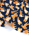 Kyo-Yuzen Rayon Chirimen Fabric - Shiba-inu [28" Width] LS-011-1