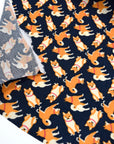 Kyo-Yuzen Rayon Chirimen Fabric - Shiba-inu [28" Width] LS-011-1