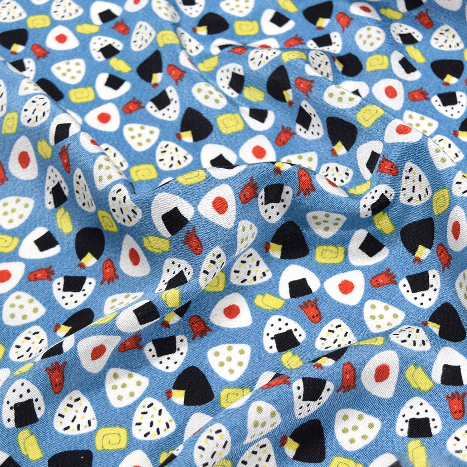 Kyo-Yuzen Rayon Chirimen Fabric - Onigiri [28" Width] LS-011-1