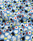 Kyo-Yuzen Rayon Chirimen Fabric - Onigiri [28" Width] LS-011-1