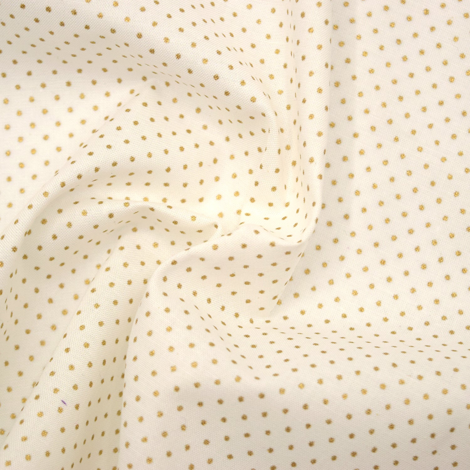 Glittery Dot Cotton Shirting - White