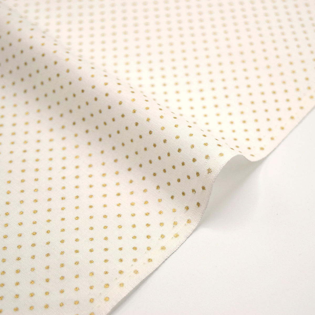 Glittery Dot Cotton Shirting - White