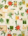 Christmas Letter Cotton Shirting - White