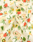 Christmas Letter Cotton Shirting - White