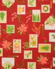 Christmas Letter Cotton Shirting - Red