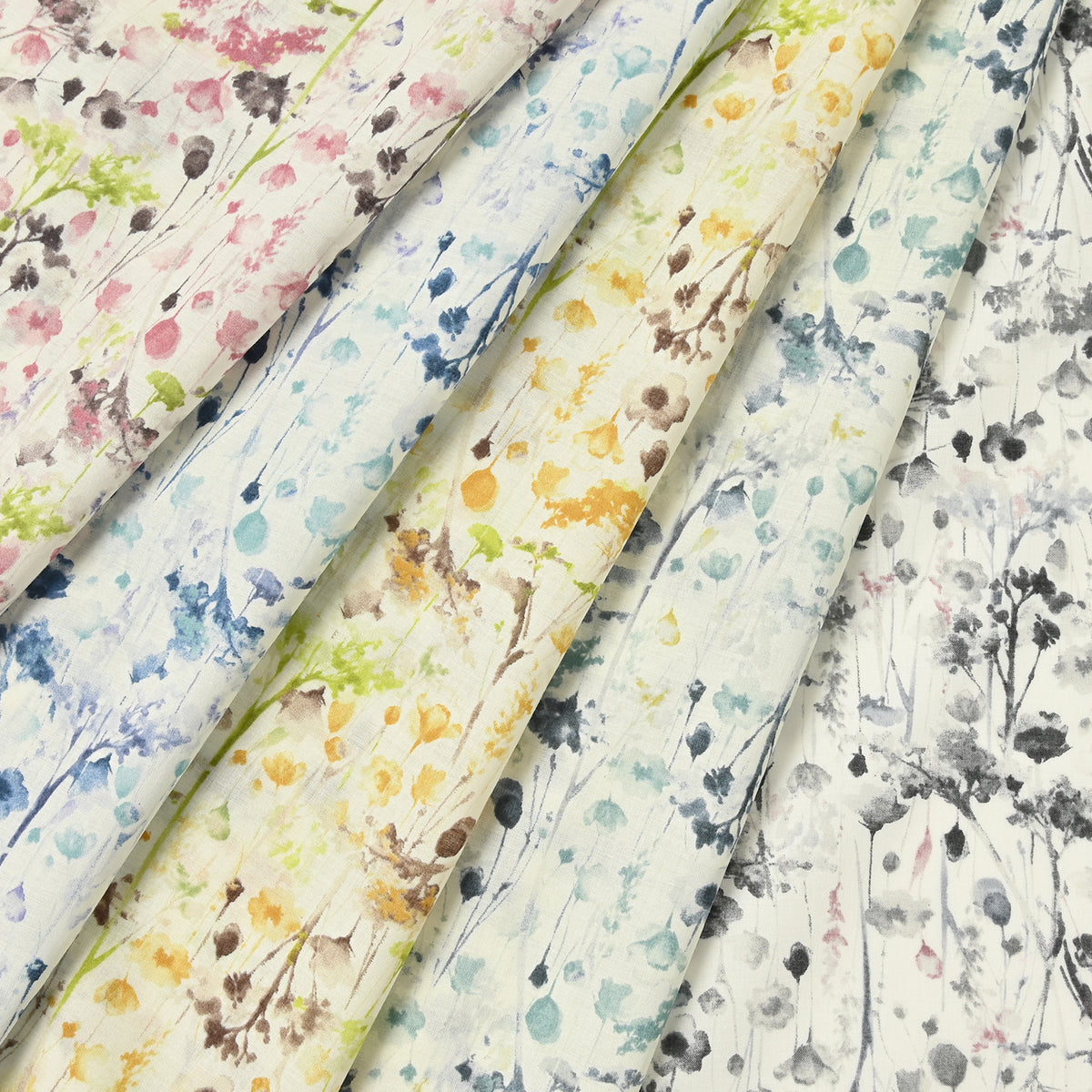 Flownny Watercolor Style Floral Cotton Lawn - Pink NFA-1030-33
