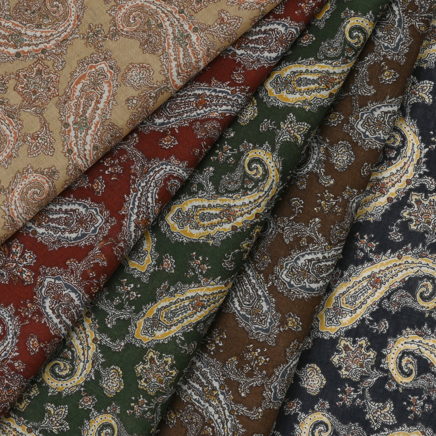 Vintage Paisley Block Print-inspired Cotton Voile - KOKKA Original