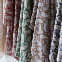 Vintage Paisley Block Print-inspired Cotton Voile