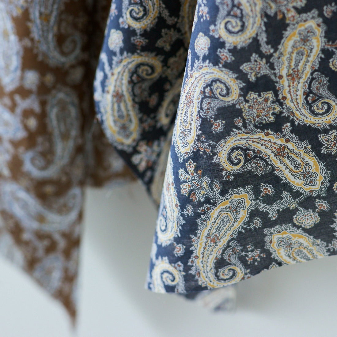 Vintage Paisley Block Print-inspired Cotton Voile