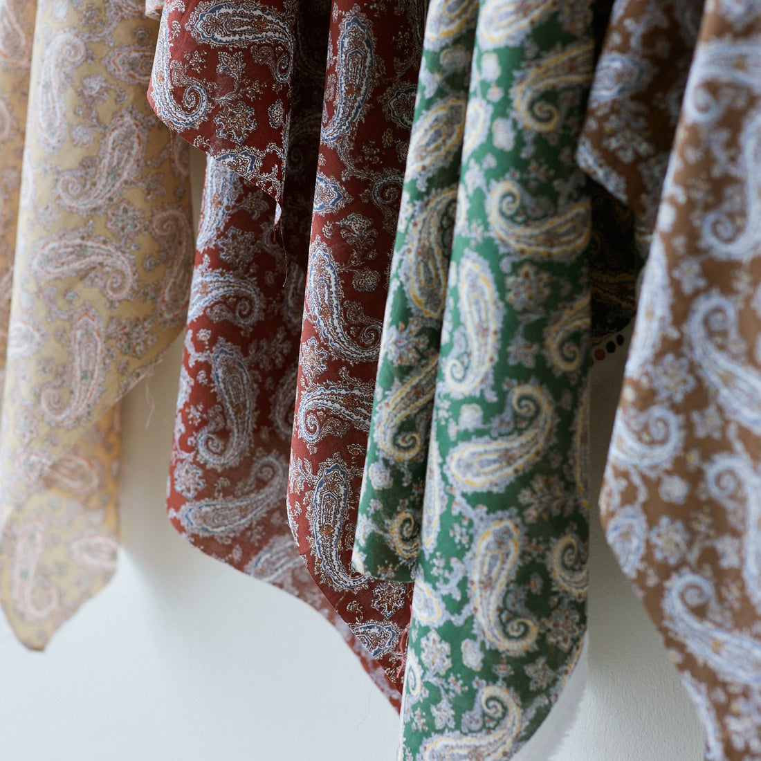 Vintage Paisley Block Print-inspired Cotton Voile