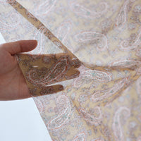 Vintage Paisley Block Print-inspired Cotton Voile