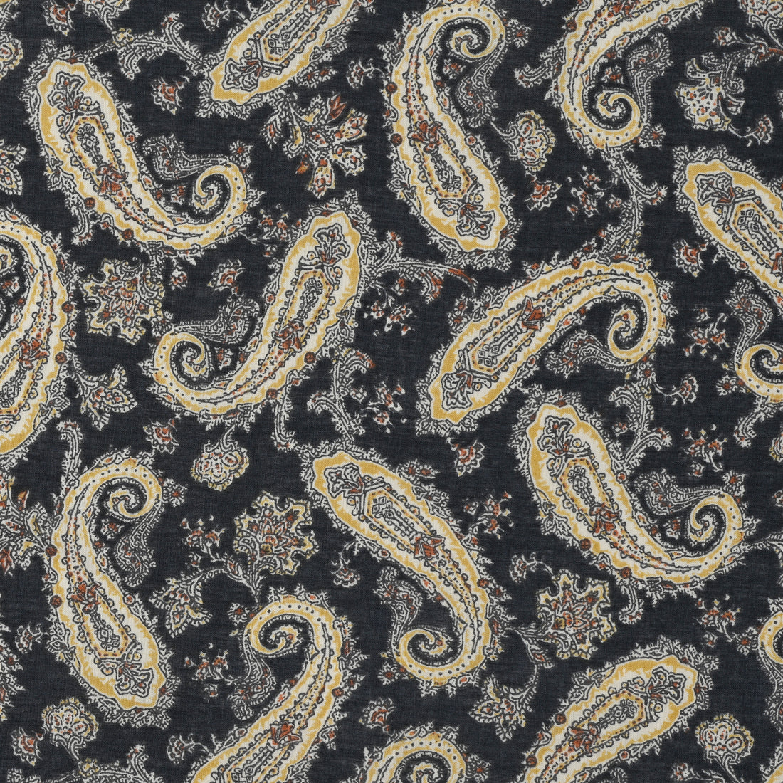 Vintage Paisley Block Print-inspired Cotton Voile