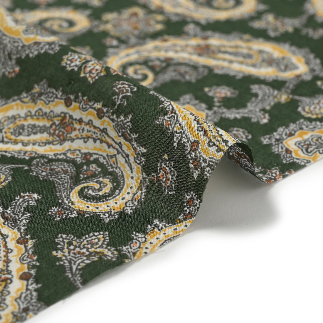 Vintage Paisley Block Print-inspired Cotton Voile