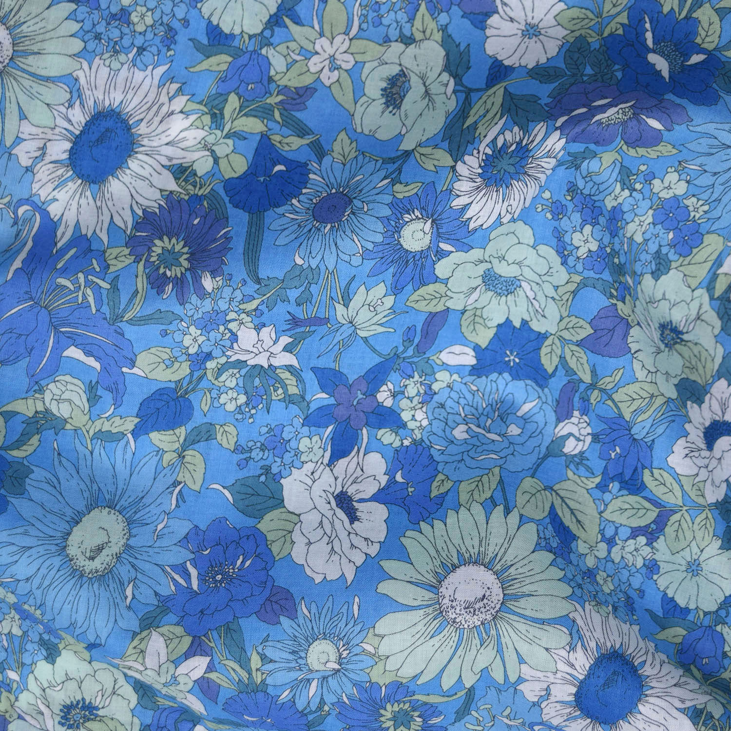 [Fabric Sample] Flownny Summer Flowers Cotton Lawn NFA-1000-5