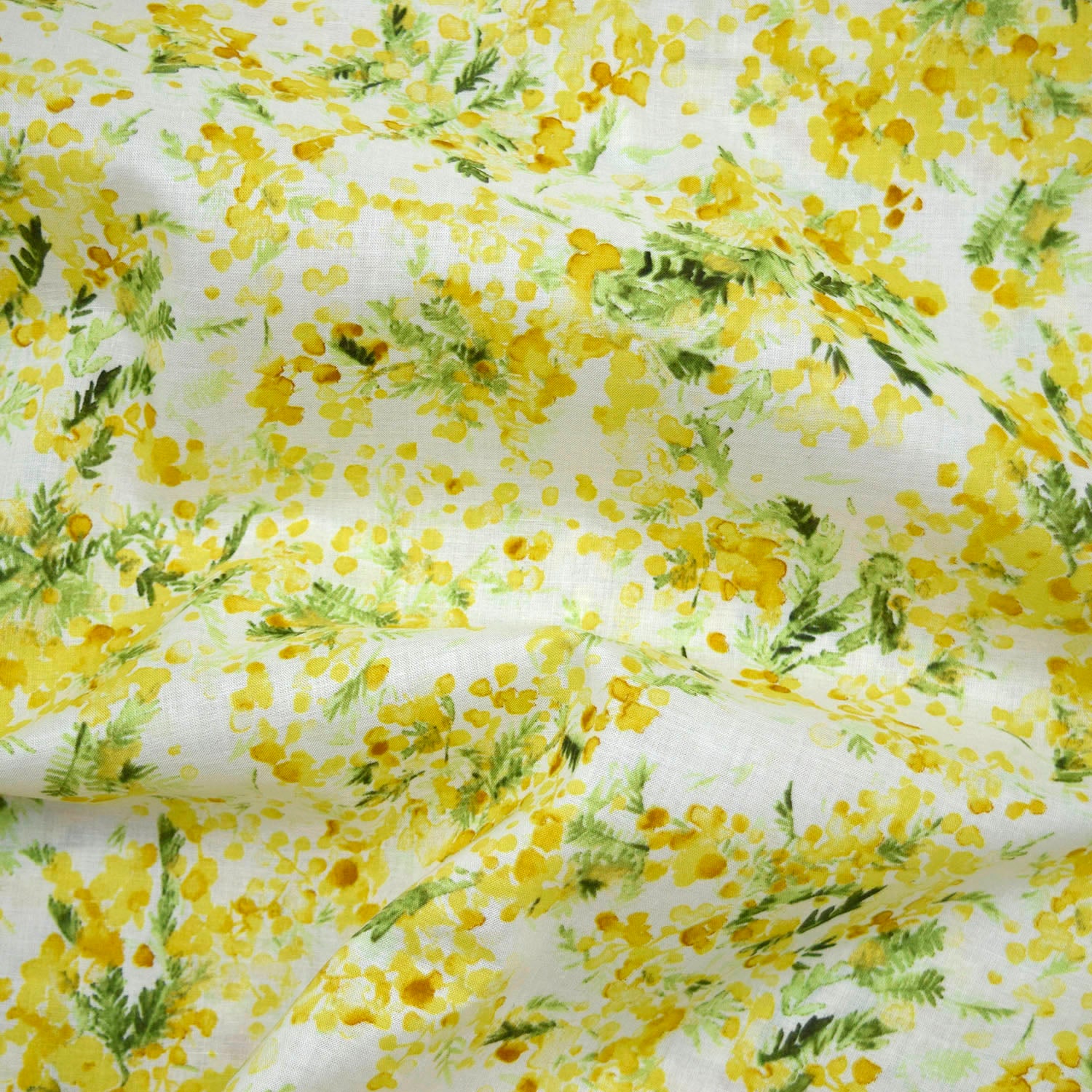Flownny Mimosa Cotton Lawn - White NFA-1030-32