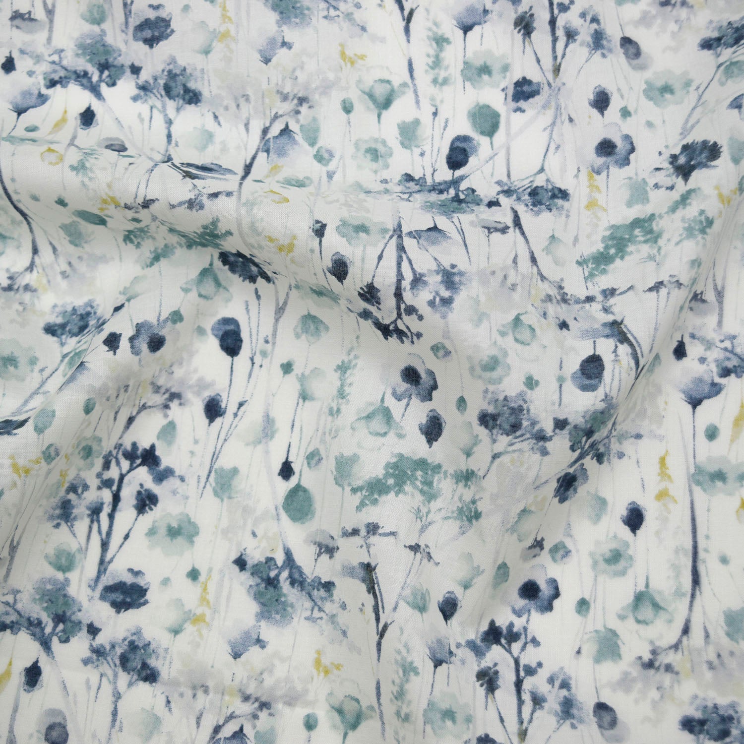 Flownny Watercolor Style Floral Cotton Lawn - Emerald Green NFA-1030-33