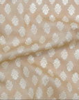 Vintage Floral Silhouette Block Print-inspired Cotton Lawn - Beige NFA-3100-102
