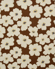 Geometric Floral Cotton Lawn - Brown