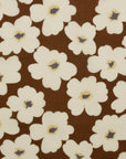 Geometric Floral Cotton Lawn - Brown