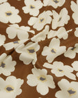 Geometric Floral Cotton Lawn - Brown