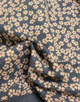Slub Yarn Cherry Blossom Indigo-Style Print