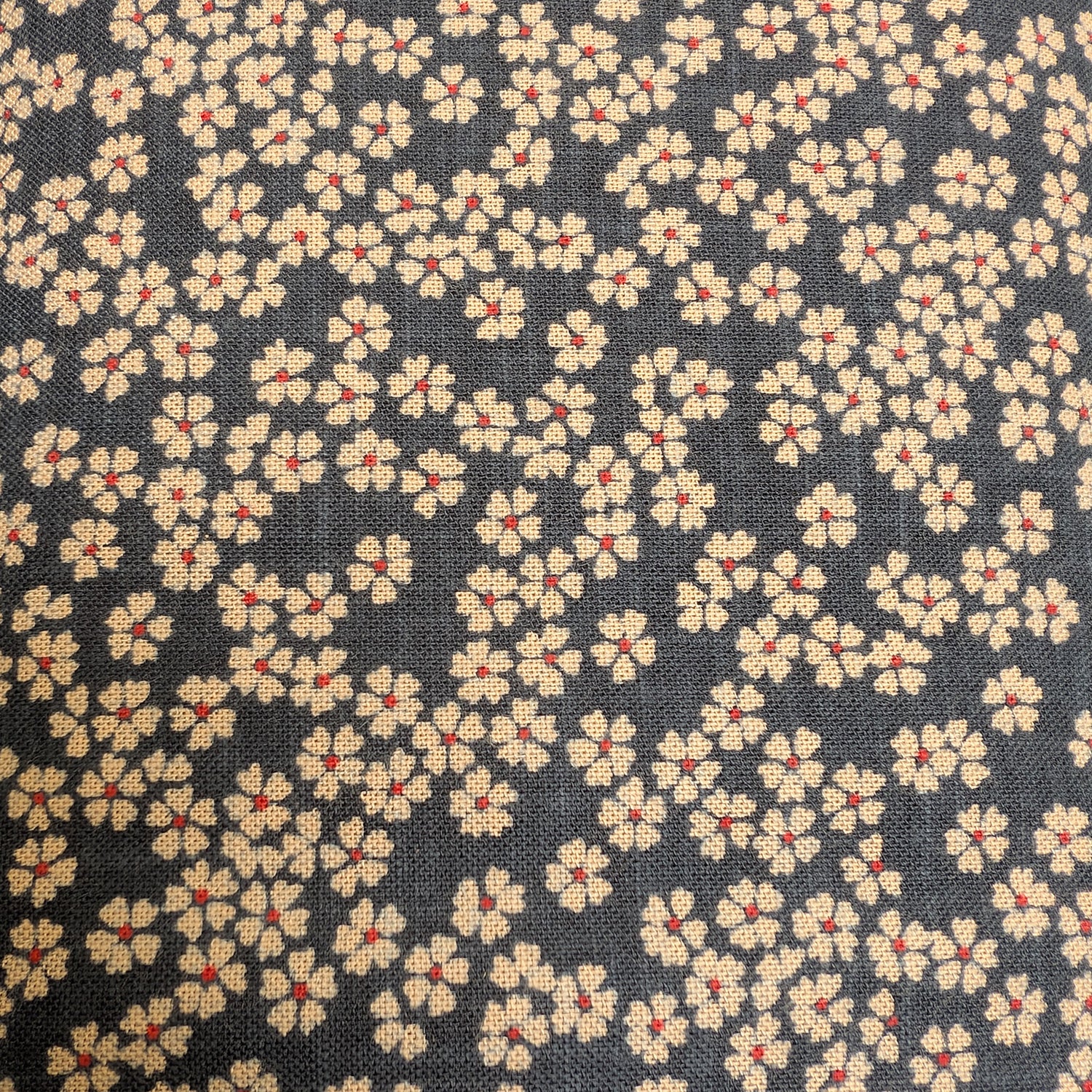 Slub Yarn Cherry Blossom Indigo-Style Print