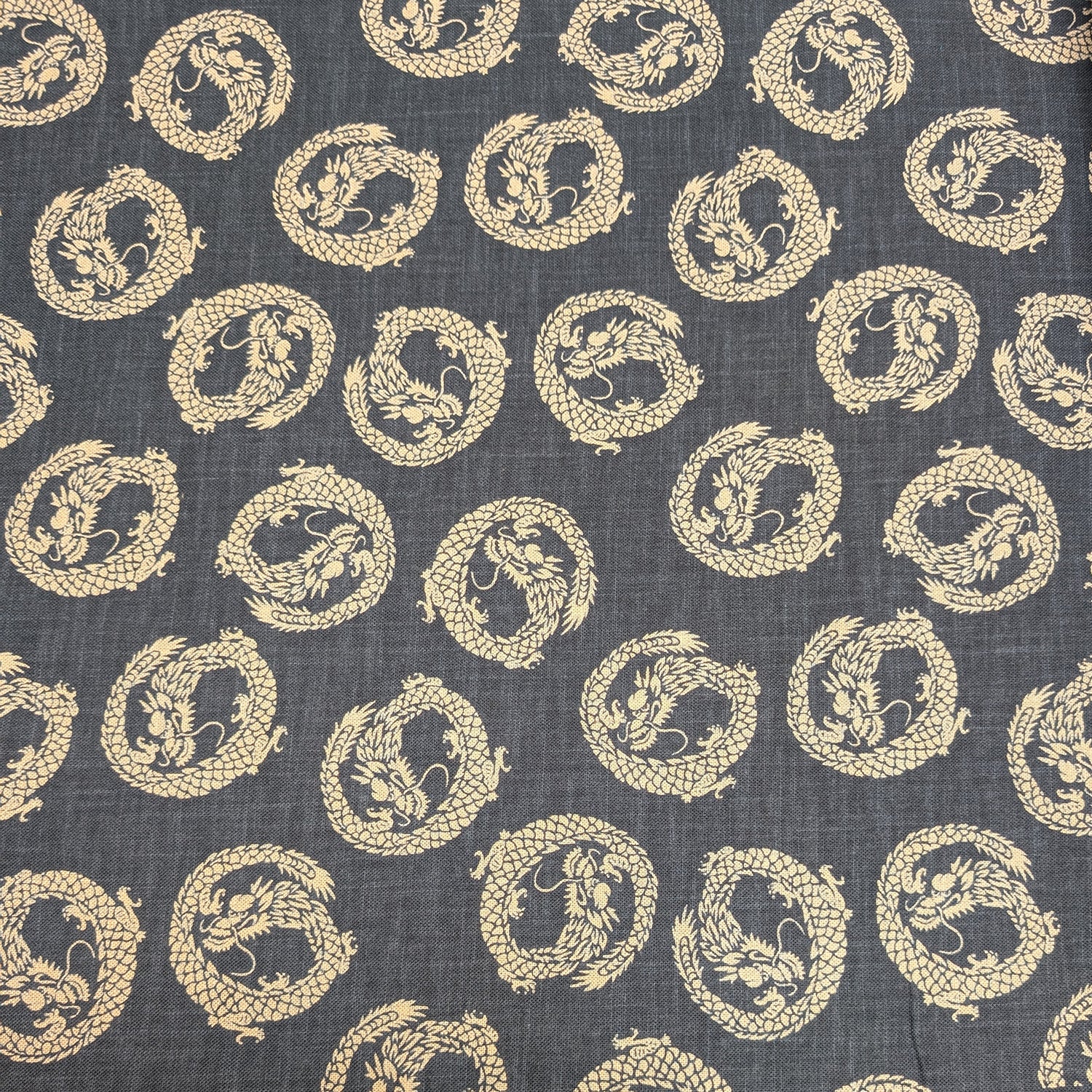 Slub Yarn Dragon Indigo-Style Print