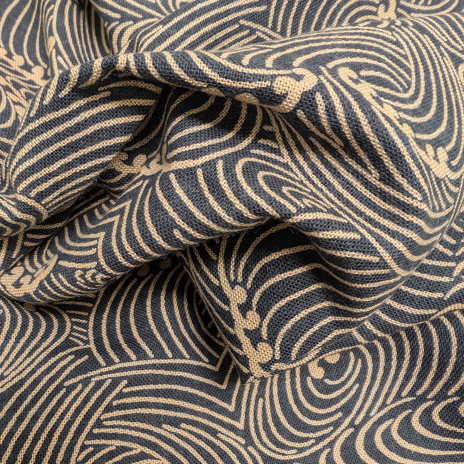 Hand-dyed Wave Pattern Cotton Slub Fabric KP-7090-130