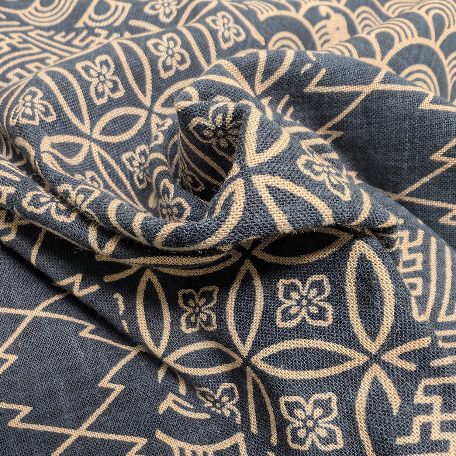 Hand-dyed Japanese Pattern Cotton Slub Fabric KP-7090-9